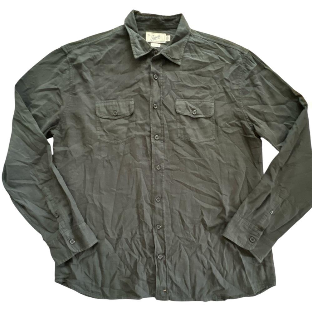 Grayers Dark Gray Casual Button-Down Shirt